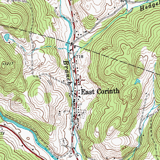 Topographic Map of East Corinth Volunteer Fire Department, VT