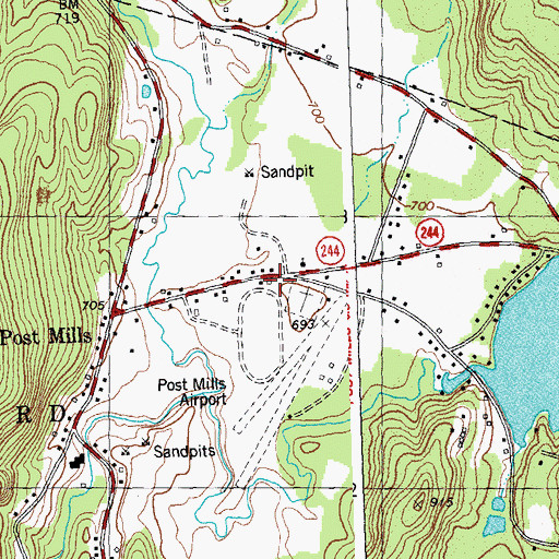 Topographic Map of Thetford Volunteer Fire Department - Post Hills Station, VT