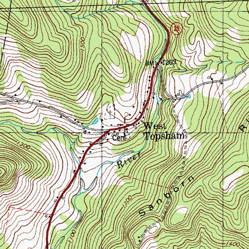 Topographic Map of Tri-Village Fire Department, VT