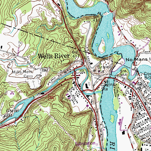 Topographic Map of Newbury Volunteer Fire Department  Wells River Station, VT