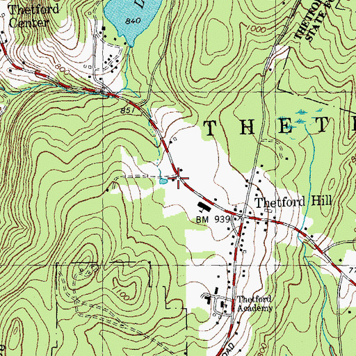 Topographic Map of Thetford Volunteer Fire Department, VT