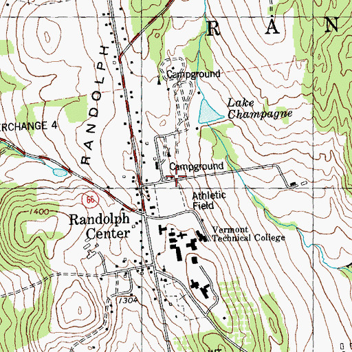 Topographic Map of Randolph Center Fire Department, VT