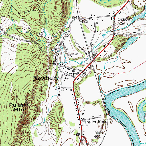Topographic Map of Newbury Volunteer Fire Department Newbury Village Station, VT
