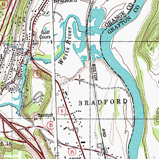 Topographic Map of Bradford Fire Department, VT
