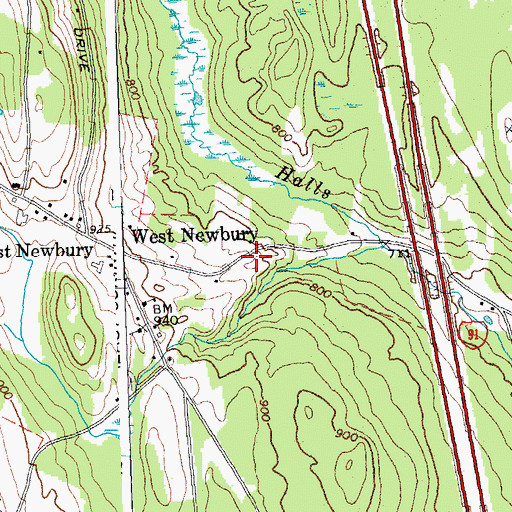 Topographic Map of Newbury Volunteer Fire Department West Newbury Station, VT