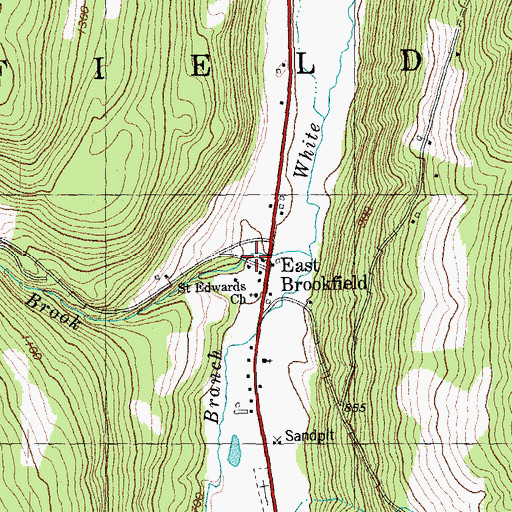 Topographic Map of Brookfield Volunteer Fire Department, VT