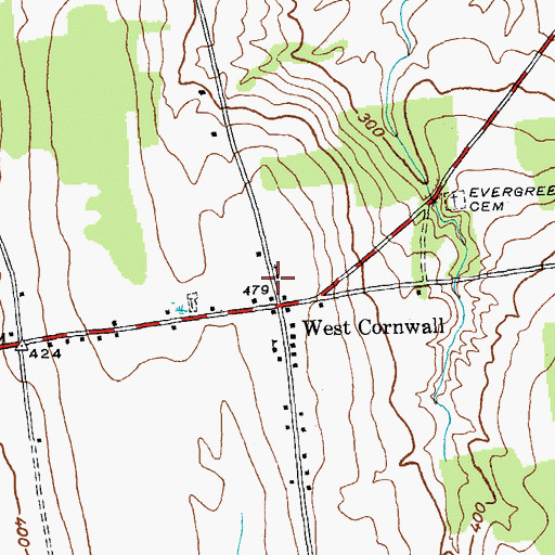 Topographic Map of Cornwall Fire Department - West Station, VT