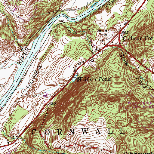 Topographic Map of Wilford Pond, CT