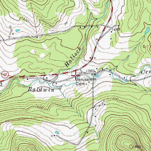 Topographic Map of Starksboro Volunteer Fire Department Station 2, VT