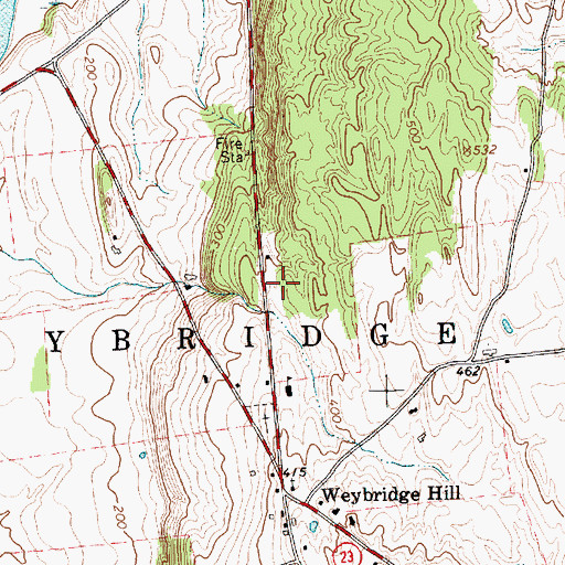 Topographic Map of Weybridge Fire Department, VT