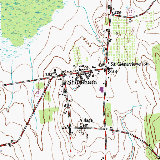Topographic Map of Shoreham Fire Department, VT
