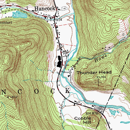 Topographic Map of Hancock Fire Station, VT