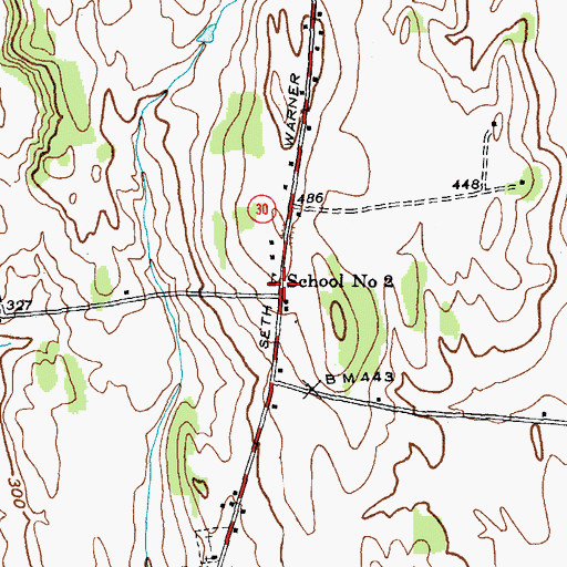 Topographic Map of Cornwall Volunteer Fire Department, VT