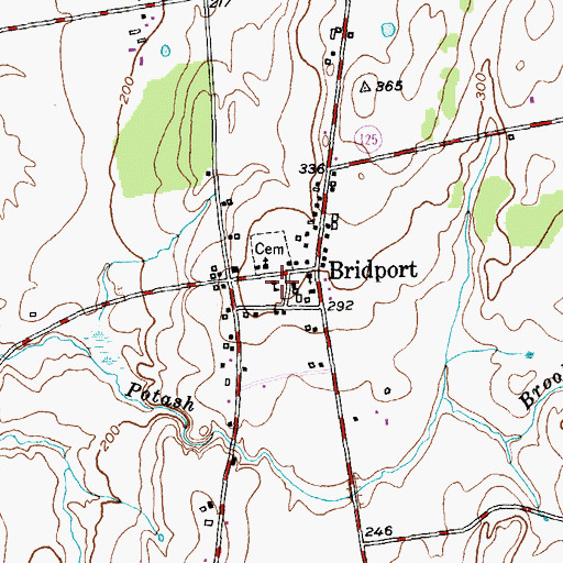 Topographic Map of Bridport Volunteer Fire Department, VT