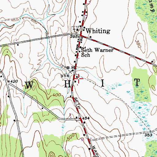 Topographic Map of Whiting Volunteer Fire Department, VT