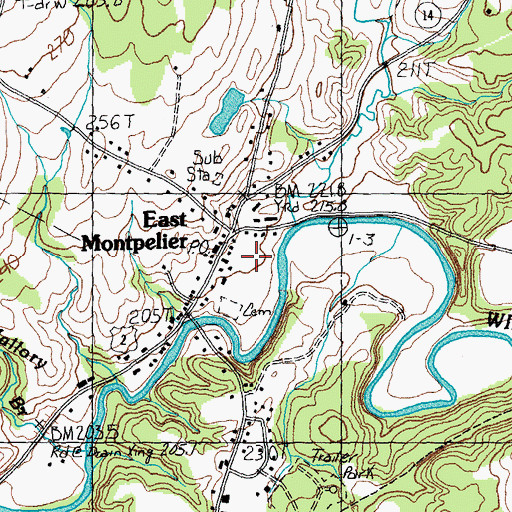 Topographic Map of East Montpelier Fire Department, VT