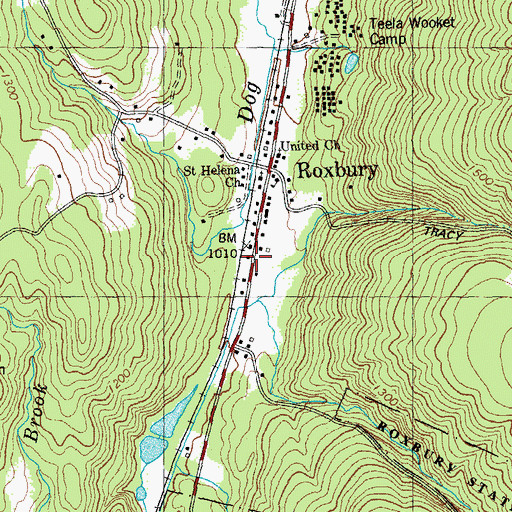 Topographic Map of Roxbury Volunteer Fire Department, VT
