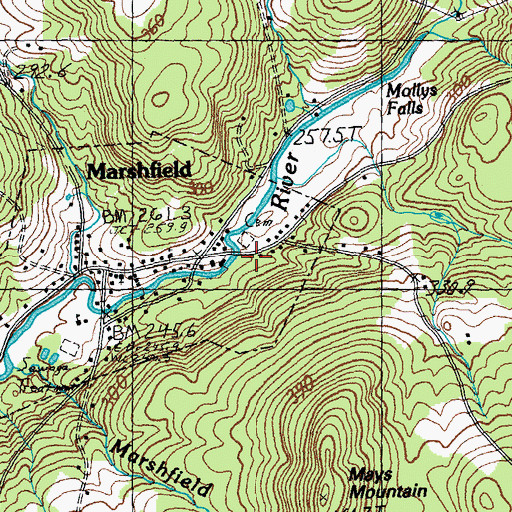 Topographic Map of Marshfield Fire Department, VT