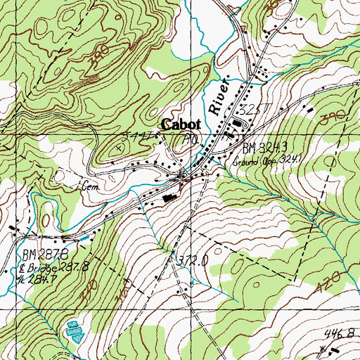 Topographic Map of Cabot Volunteer Fire Department, VT