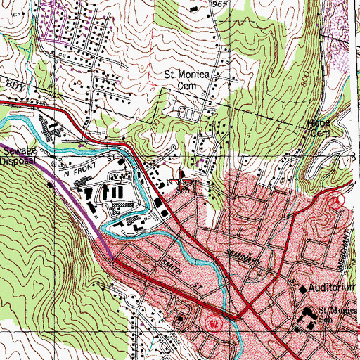 Topographic Map of Barre City Fire Department and EMS, VT