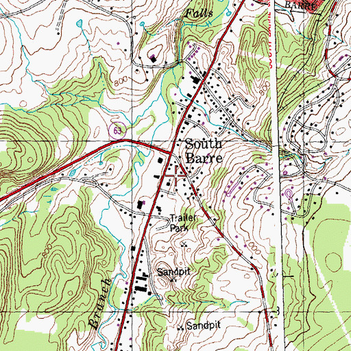 Topographic Map of Barre Town Fire Department - South Barre Station, VT