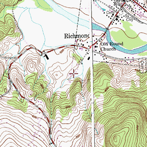 Topographic Map of Richmond Fire Department - Town of Richmond Garage, VT