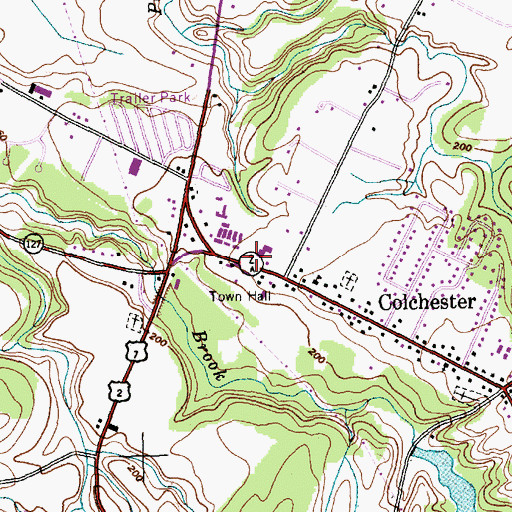 Topographic Map of Colchester Center Volunteer Fire Company - Old Station, VT