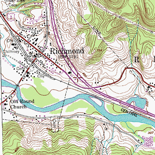 Topographic Map of Richmond Fire Department, VT