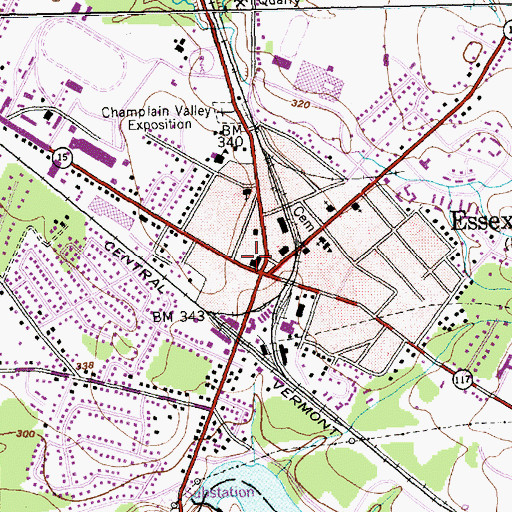 Topographic Map of Essex Junction Fire Department, VT