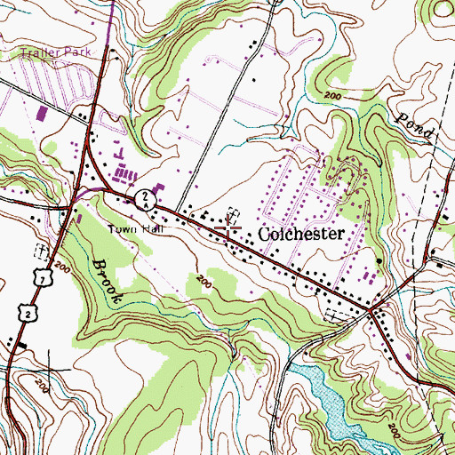 Topographic Map of Colchester Center Volunteer Fire Company, VT