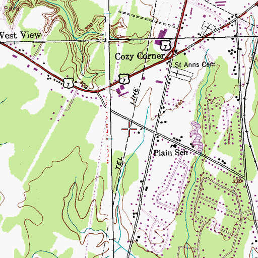 Topographic Map of Milton Fire Department, VT