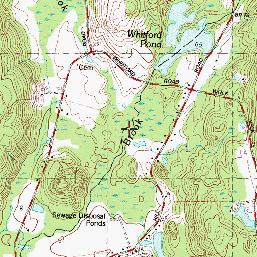 Topographic Map of Williams Brook, CT