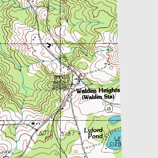 Topographic Map of Walden Fire Department, VT