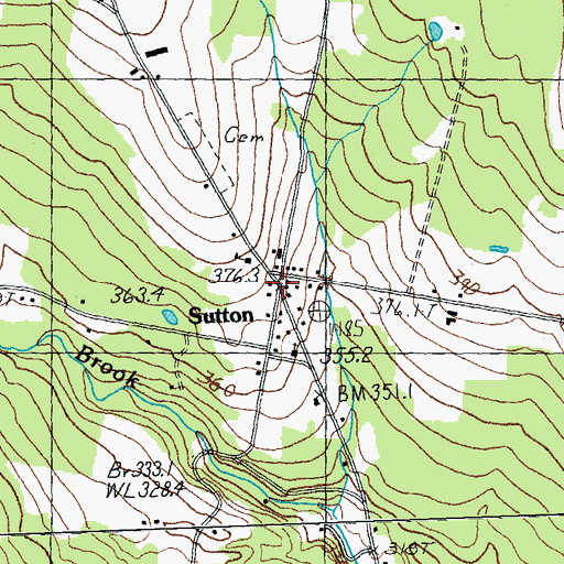 Topographic Map of Sutton Fire Department, VT