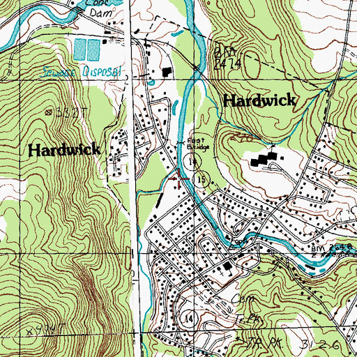 Topographic Map of Hardwick Fire Department, VT
