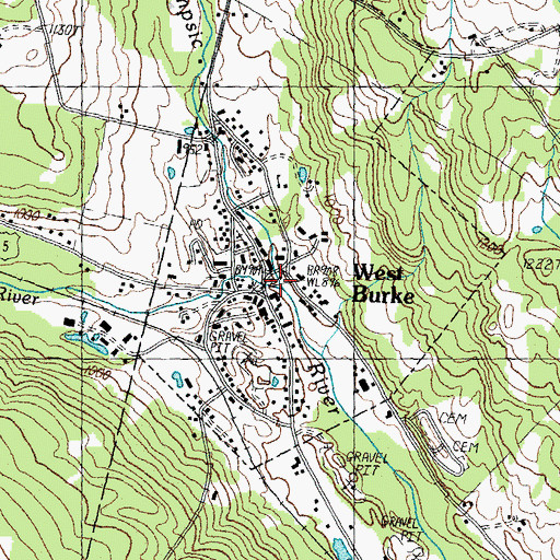 Topographic Map of West Burke Fire Department, VT