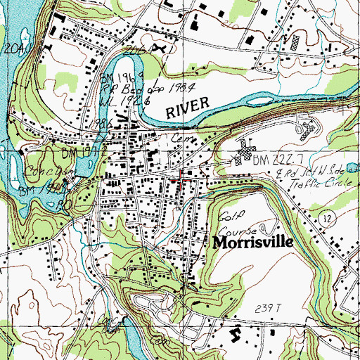 Topographic Map of Morristown Fire Department, VT