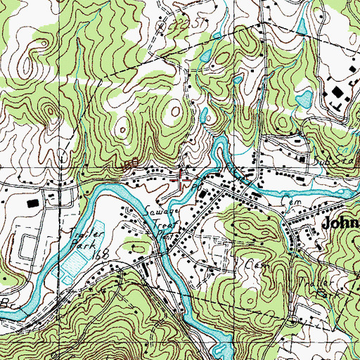 Topographic Map of Johnson Fire Department, VT