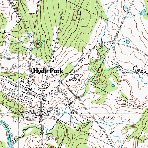 Topographic Map of Hyde Park Town Fire Department, VT