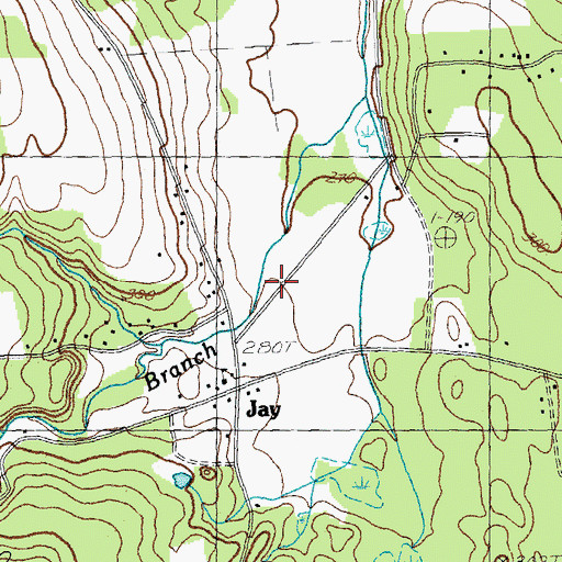 Topographic Map of Jay Volunteer Fire Department, VT