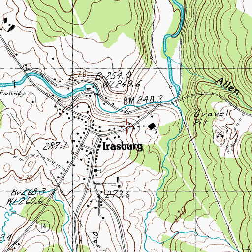 Topographic Map of Irasburg Fire Department, VT