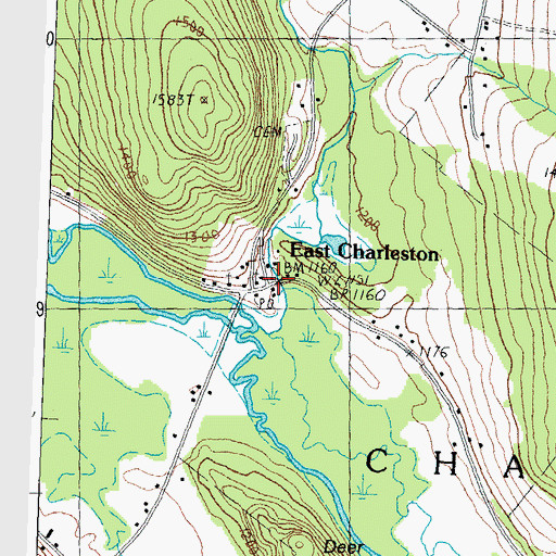 Topographic Map of Charleston Volunteer Fire Department, VT