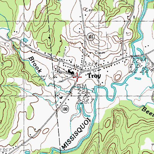 Topographic Map of Troy Volunteer Fire Department, VT