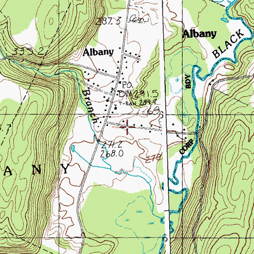 Topographic Map of Albany Fire Department, VT