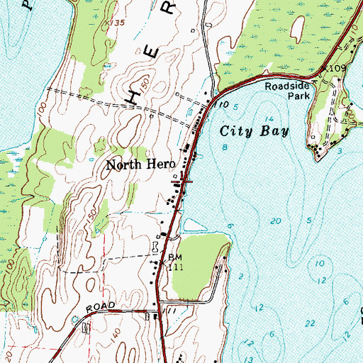 Topographic Map of North Hero Volunteer Fire Department - Oman Station, VT