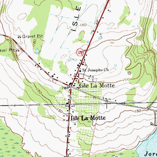 Topographic Map of Isle La Motte Volunteer Fire Company, VT