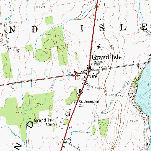 Topographic Map of Grand Isle Fire Department, VT
