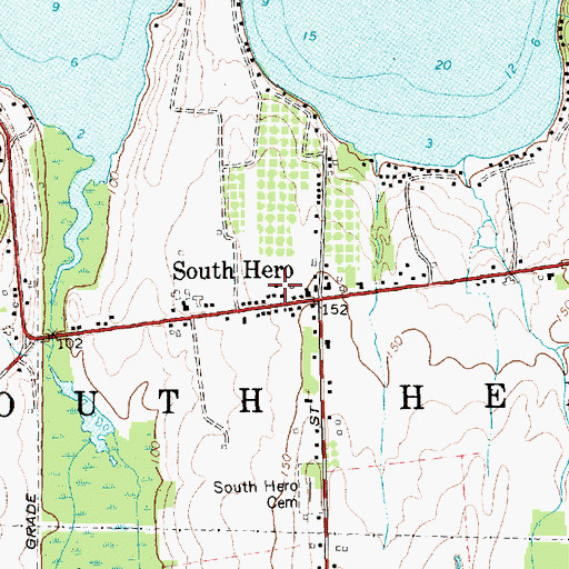 Topographic Map of South Hero Volunteer Fire Department, VT