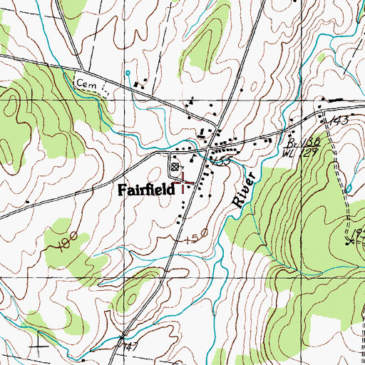 Topographic Map of Fairfield Fire Department, VT