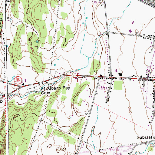 Topographic Map of Saint Albans Town Volunteer Fire Department, VT